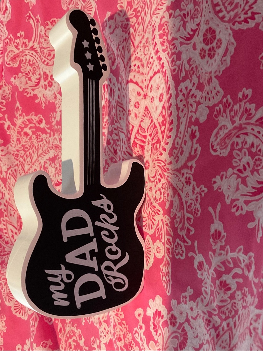 My Dad Rocks Guitar Wall Decor - Black & White